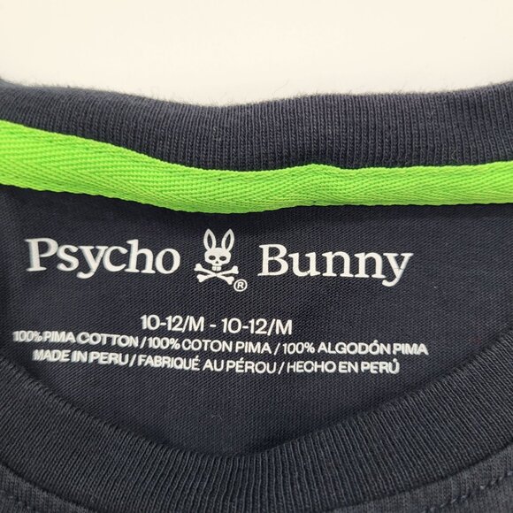 Psycho Bunny Graphic T Shirt Kids SZ 10/12 Medium Black Neon - Picture 7 of 8